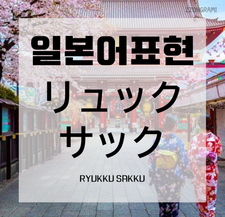  [일본어 공부] 일본어 표현 : 「リュックサック」