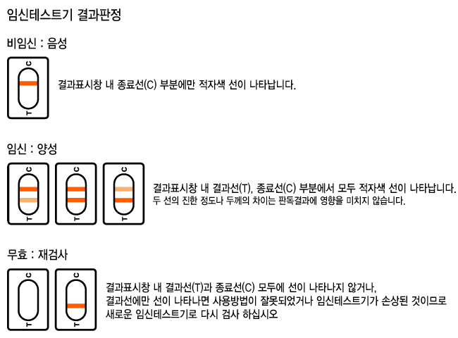  임신테스트기 소변사용법 테스트기종류 결과판정해석 한줄두줄오류주의사항 양성음성정확도 아침첫소변