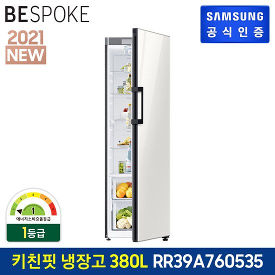 가성비 좋은 (공식)[삼성]비스포크 냉장고 1도어 키친핏 RR39A760535 (380 ) Glam White(글램 글래스) 추천합니다