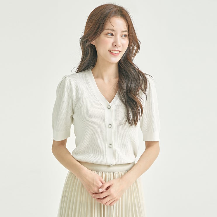  잘나가는 로엠 여성용 어깨 셔링 포인트 가디건 좋아요