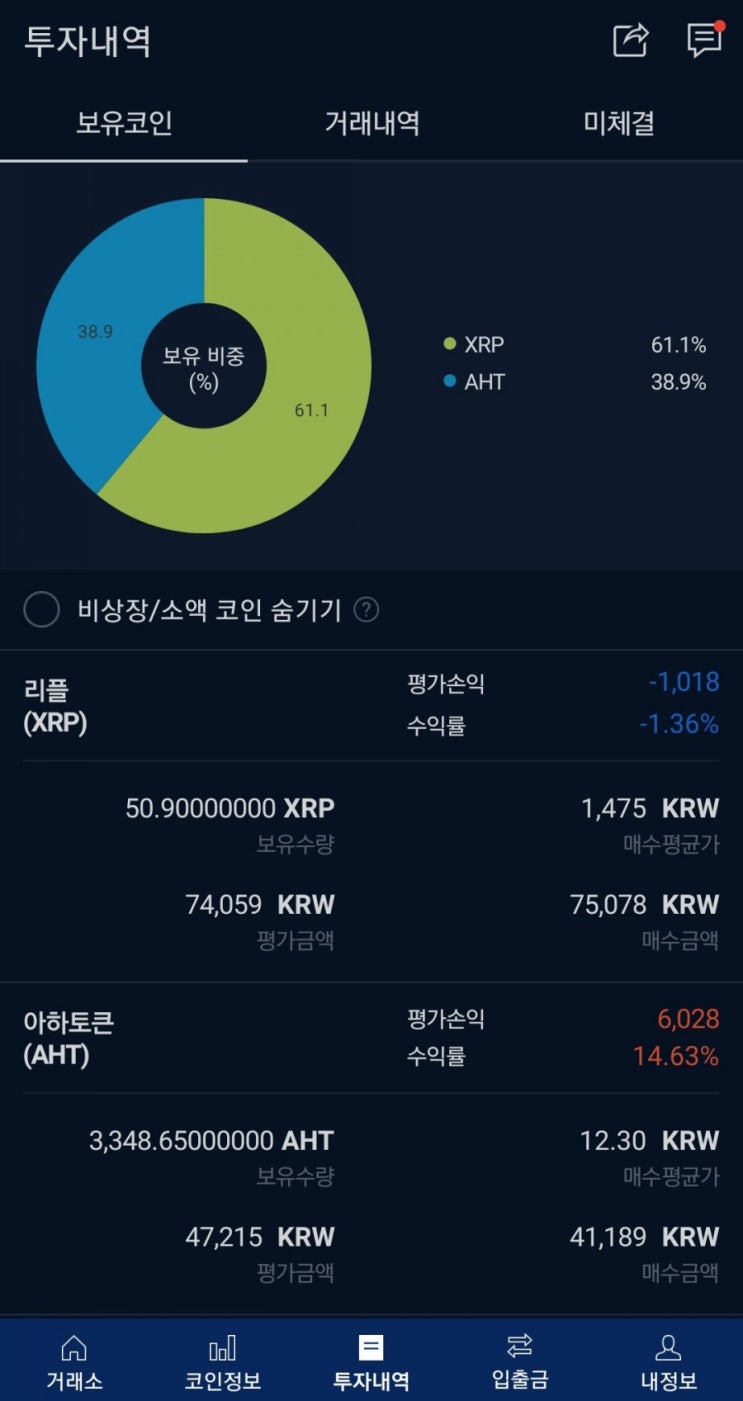  채굴로 얻은 수익 인증합니다.