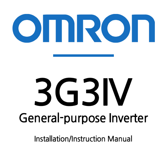 [Omron_3G3IV] - 옴론(오므론) 3G3IV 인버터 매뉴얼 다운로드 및 수리