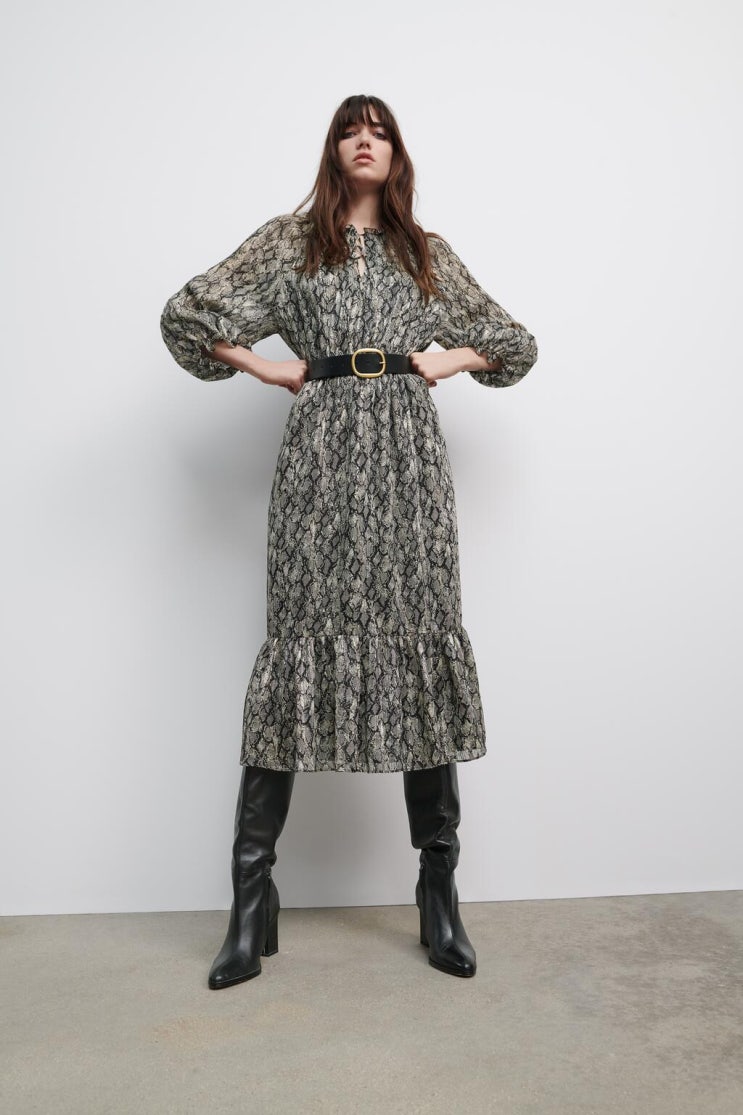 잘나가는 봄 신작 ZARA 여성 애니멀 프린트 페미닌 미디 드레스 ··· 잘나가는 봄 신작 ZARA 여성 애니멀 프린트 페미닌 미디 드레스 ···