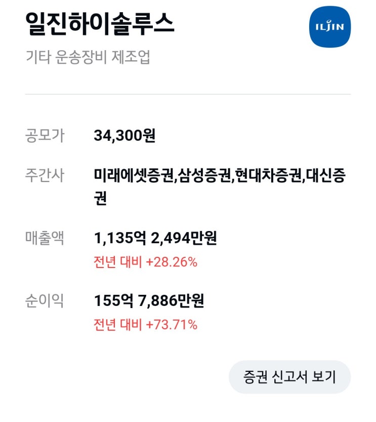  일진하이솔루스 공모주 청약