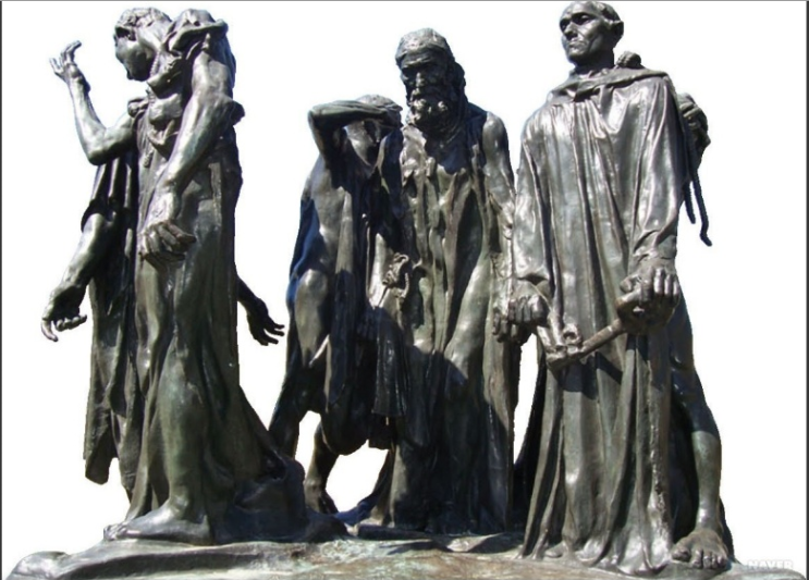 희생예화,로뎅의'칼레의 시민'동상은 노블레스 오블리제의 표상!