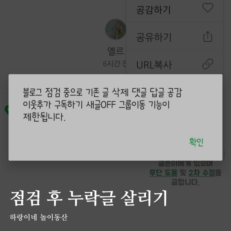  블로그 점검 후 포스팅 누락 살리기