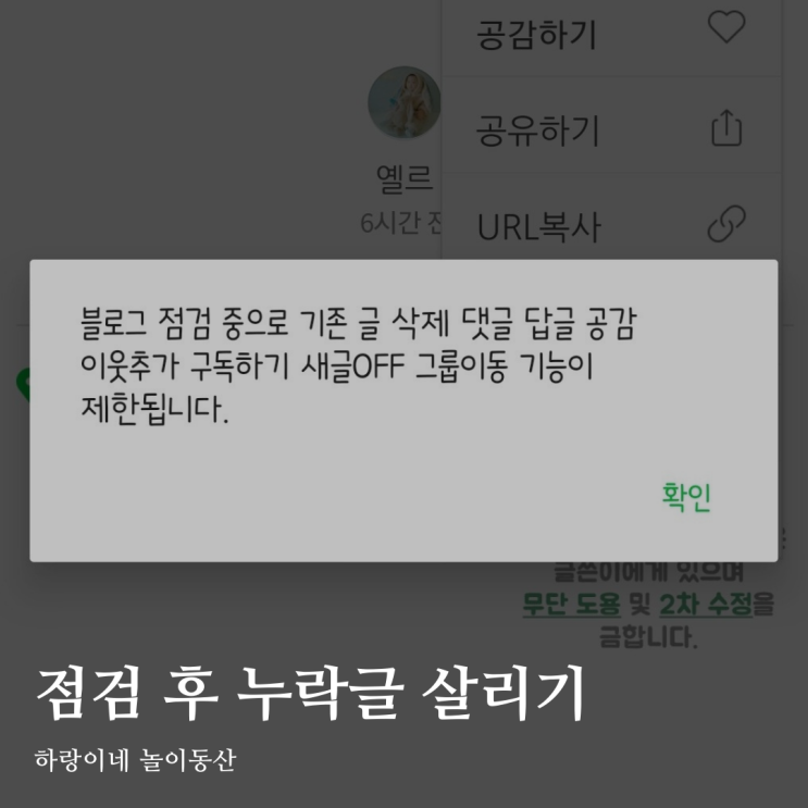 블로그 점검 후 포스팅 누락 살리기