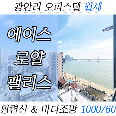 광안리 오피스텔 월세 - 금련산역 역세권 에이스로얄팰리스 미니투룸