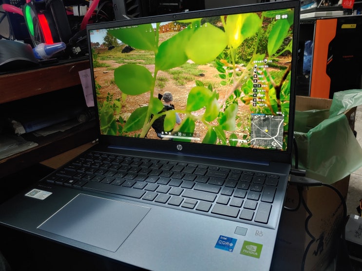  HP 게이밍 노트북 15-eg0118TX  I5 1135G7 MX450 16G 베그하옵 플레이 가능 노트북 익산컴퓨터 80만원 대 노트북