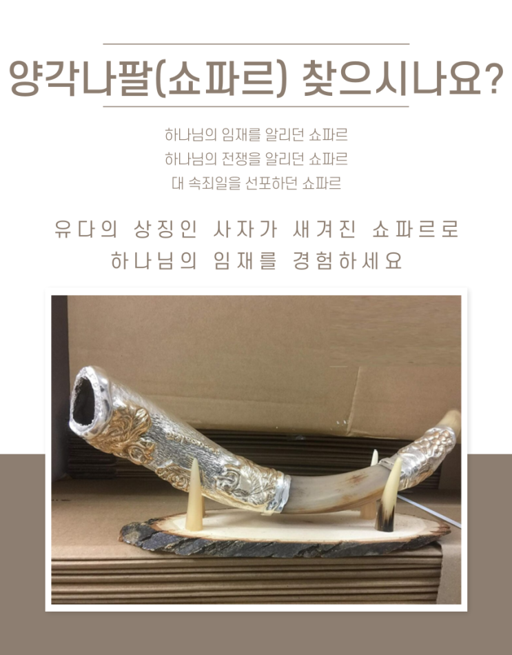  유대인이 직접 만든 스털링 은도금 사자 양각나팔(쇼파르)-(225,500₩)