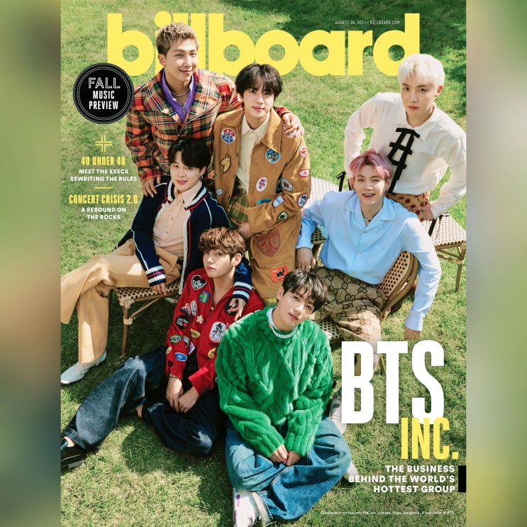방탄소년단(BTS) 2021 <b>빌보드</b> 미국판 <b>커버</b> 화보샷 미리보기