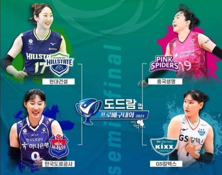  여자배구 2021 코보컵 준결승전 현대건설 한국도로공사 흥국생명 GS칼텍스