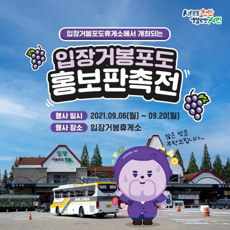 입장거봉휴게소에서 개최되는 입장거봉포도 홍보판촉전 | 천안시청페이스북