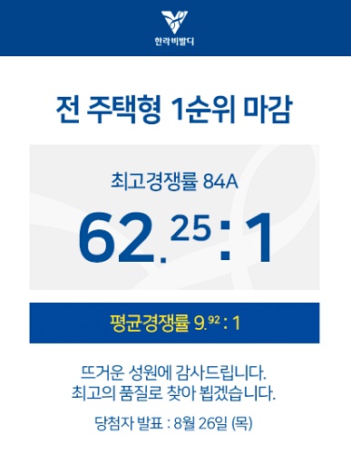  흥행돌풍, 아산 한라비발디 스마트밸리! 8월26일 당첨자발표!