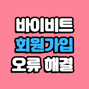  바이비트 회원가입 오류 해결법