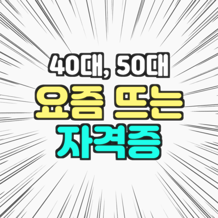  요즘뜨는자격증으로 제 2의 인생을..