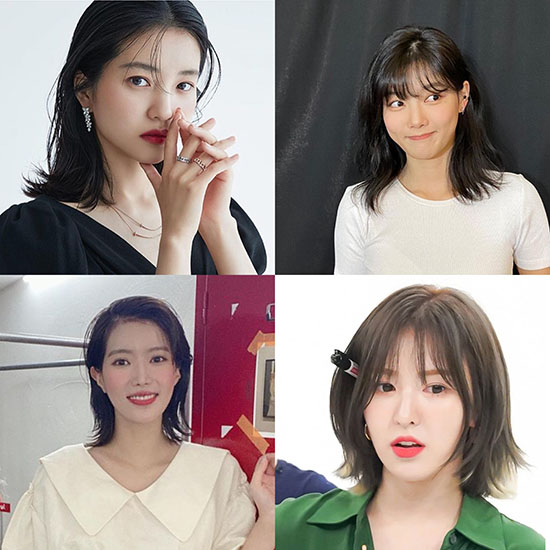  단발허쉬컷, 중단발 허쉬컷 여자 연예인 모음(웬디, 김유정 등)