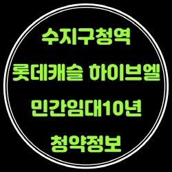  수지구청역 롯데캐슬 하이브엘 10년민간임대 청약정보