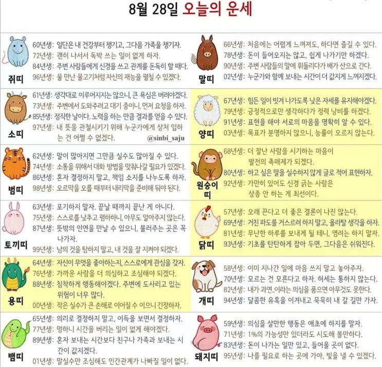 2021년 08월 28일 오늘의 운세 ! 띠별운세 ! 별자리운세! 2021년 08월 28일 오늘의 운세 ! 띠별운세 ! 별자리운세!