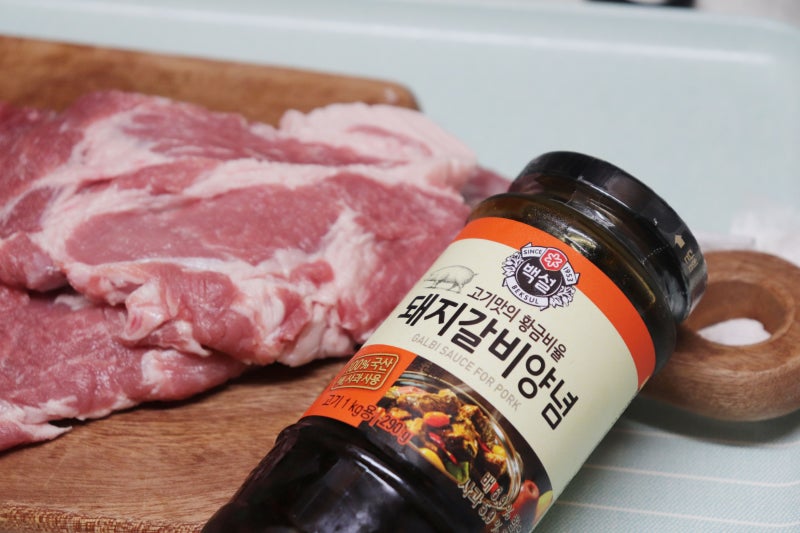 [내돈내산] 백설 돼지갈비양념으로 간편한 저녁메뉴, 목살ver