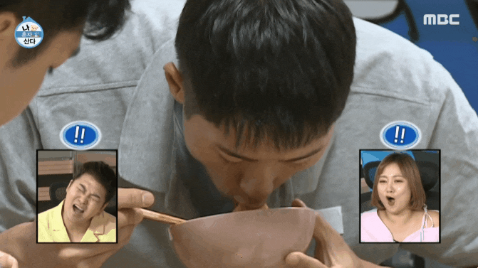 비빔라면 7봉지 고구마 피자 먹방 &<b>김민경</b> 오징어무침납작만두