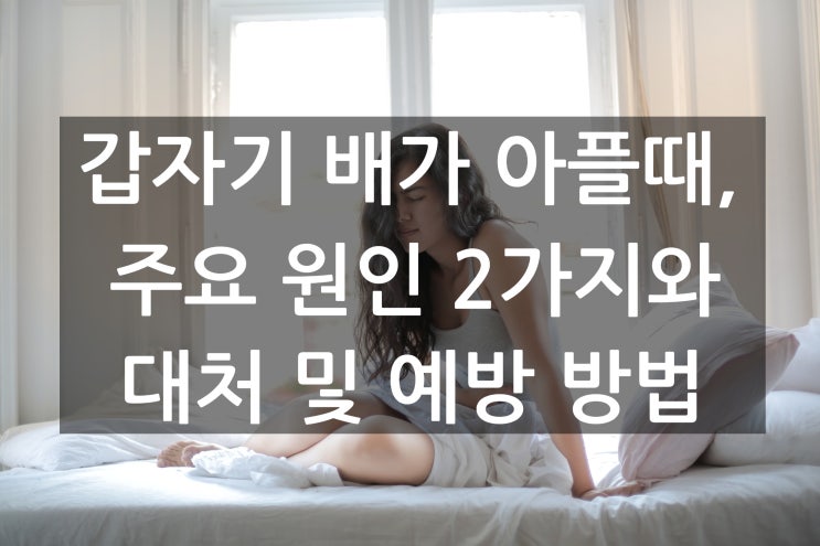  갑자기 배가 아플때, 주요 원인 2가지와 대처 및 예방법