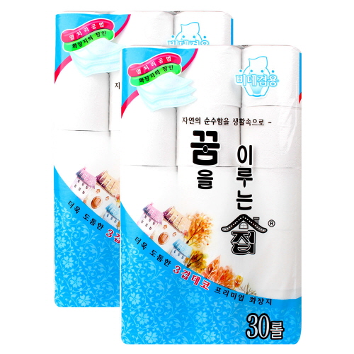 인지도 있는 꿈을이루는집 물에잘녹는 3겹 꿈집 30롤 두루마리 휴지 먼지없는 친환경 착한 노브랜드 두루말이 화장지, 1개, 60롤 ··· 인지도 있는 꿈을이루는집 물에잘녹는 3겹 꿈집 30롤 두루마리 휴지 먼지없는 친환경 착한 노브랜드 두루말이 화장지, 1개, 60롤 ···