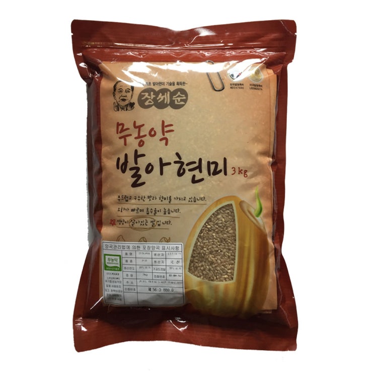 가성비 뛰어난 장세순 무농약 발아현미, 3kg, 1개 ···