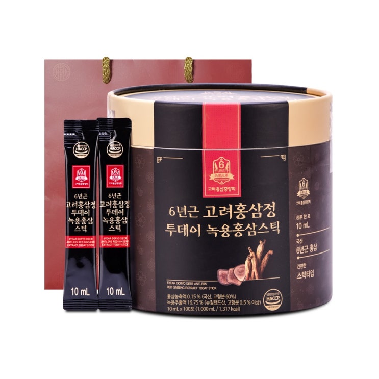 선호도 좋은 고려홍삼중앙회 6년근 고려홍삼정 투데이 녹용홍삼스틱 + 쇼핑백, 10ml, 100개 추천해요 선호도 좋은 고려홍삼중앙회 6년근 고려홍삼정 투데이 녹용홍삼스틱 + 쇼핑백, 10ml, 100개 추천해요