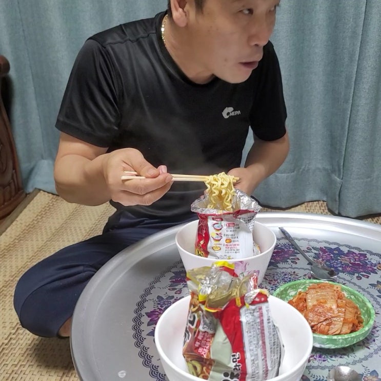  추억의 봉지 뽀글이 라면 맛있다아
