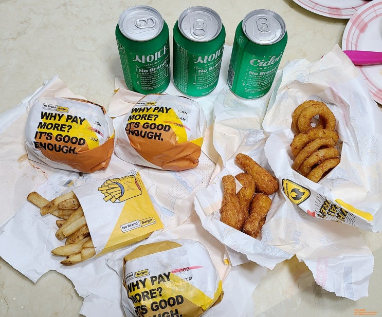 노브랜드버거 패밀리팩 구리 갈매 배달 솔직후기