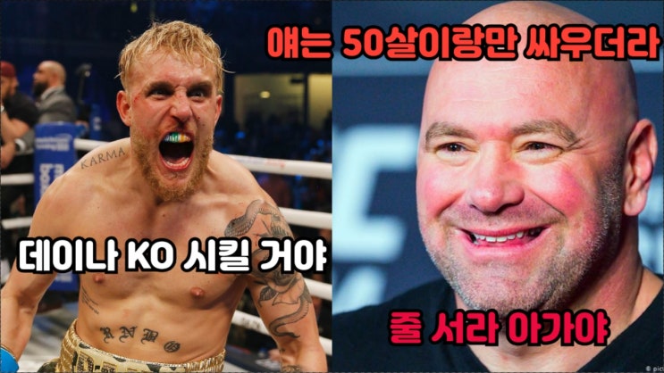 제이크 폴: 데이나 화이트 KO시켜버릴 거야...데이나 반응은? 제이크 폴: 데이나 화이트 KO시켜버릴 거야...데이나 반응은?