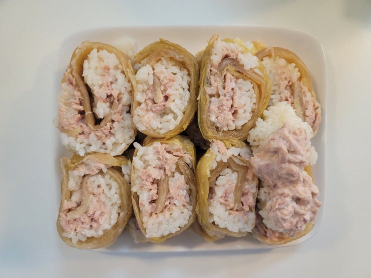  묵은지참치김밥 만들기 :: 묵은지요리 / 캔참치요리