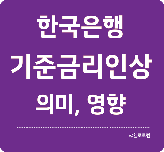한국은행 기준금리 인상- 가계대출, 환율, 예적금, 부동산 영향