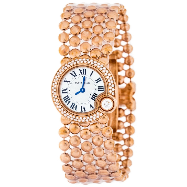 인지도 있는 123615 / Cartier Ballon Blac WHT Pearl DIA Women 18KT Rose Gold Watch WE902057 New ···