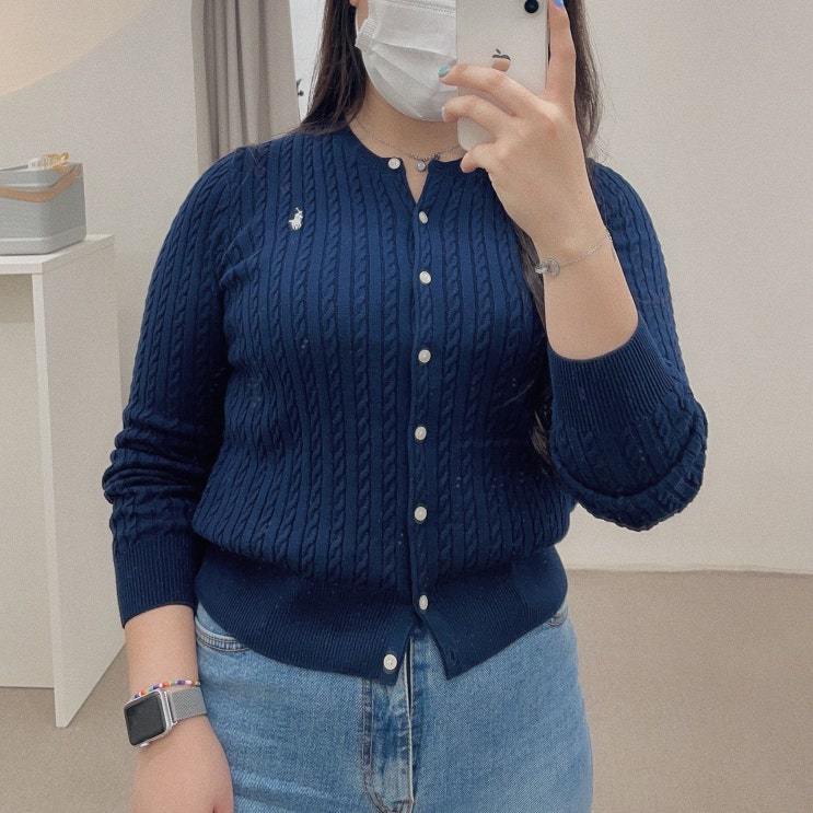  폴로 랄프로렌 걸즈 가디건 네이비 XL 착샷 사이즈 후기