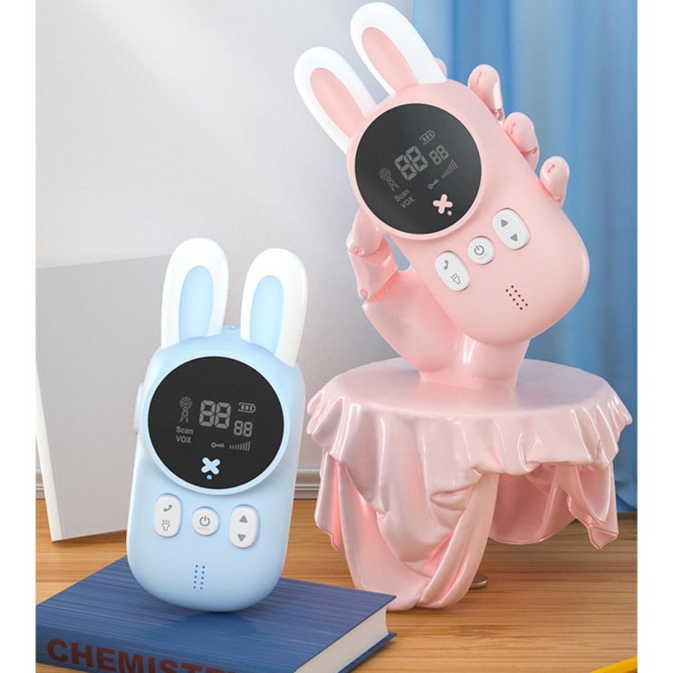  인기 많은 토끼 무전기 워키토키 어린이 무전기 장난감 캐릭터 귀여운 무전기, 핑크블루세트 추천합니다