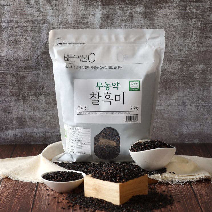 선호도 좋은 바른곡물 무농약 찰흑미, 2kg, 1개 ···