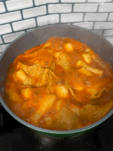  우리 집 맛집 닥치고 떡볶이 미친맛 후기 (+ 햄 추가, 볶음밥)