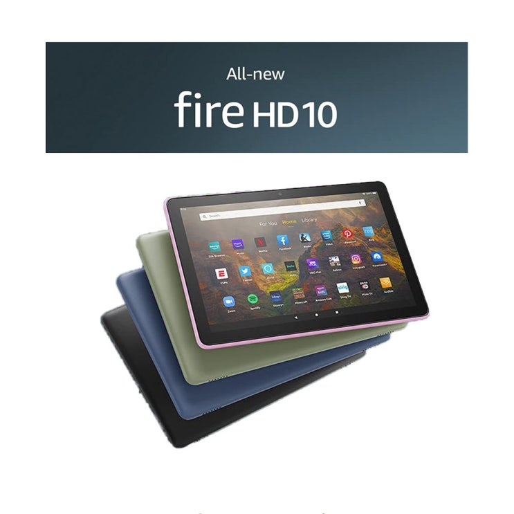 인기있는 미국정품 아마존 2021릴리즈 올 뉴 파이어 HD10 태블릿, 블랙 ···