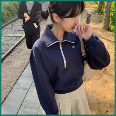  [유나직구]RECTO. 여성 숏 칼라넥 맨투맨 네이비 정말 좋아요?