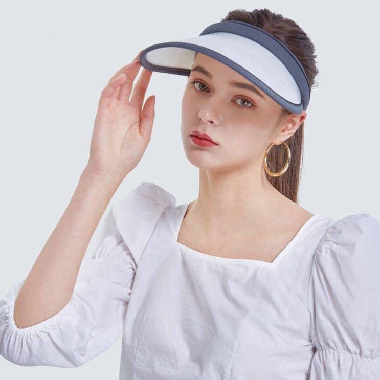 선호도 좋은 와이드앵글 모자 여성 자외선 차단 여름 등산 썬캡 심플 스포츠 테니스 화이트 블랙 네이비, 심플한 블랙 추천해요