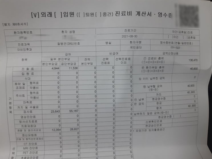 빈혈 어지러움 논현동 이석증 검사 비용 치질수술 27일차