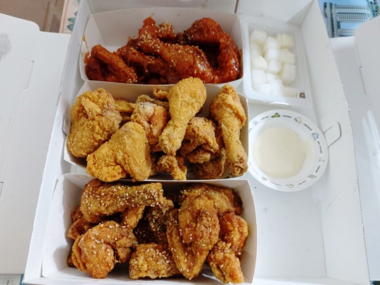  [광주첨단배달]투존치킨첨단점 투펀치반반반 배민 주문후기