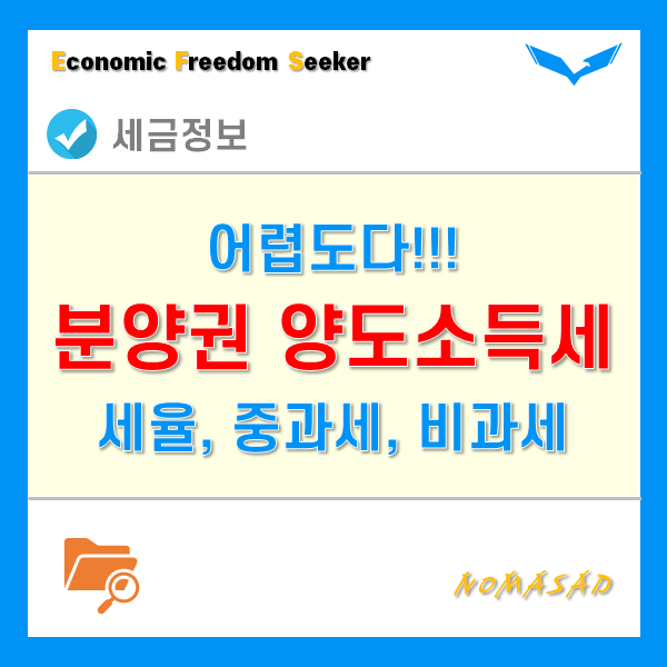 분양권 양도소득세 이해해보자! 세율, 중과세, 비과세