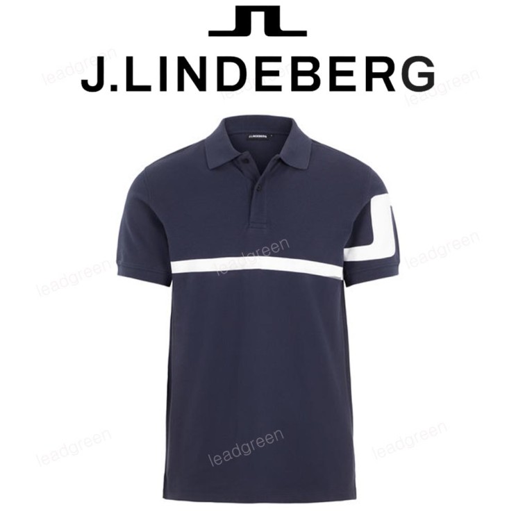 구매평 좋은 제이린드버그 남성 골프웨어 브랜드 로고 반팔 티셔츠 네이비 추천해요