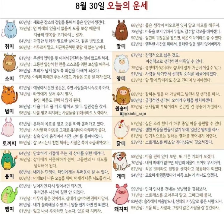 2021년 08월 30일 오늘의 운세 ! 띠별운세 ! 별자리운세! 2021년 08월 30일 오늘의 운세 ! 띠별운세 ! 별자리운세!