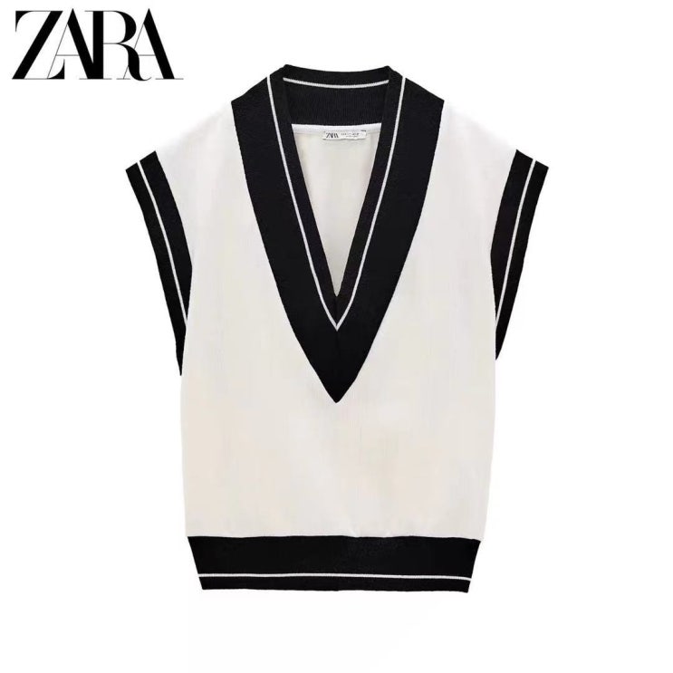 잘팔리는 ZARA 브이넥 골지 니트 민소매 슬림핏 조끼 ··· 잘팔리는 ZARA 브이넥 골지 니트 민소매 슬림핏 조끼 ···