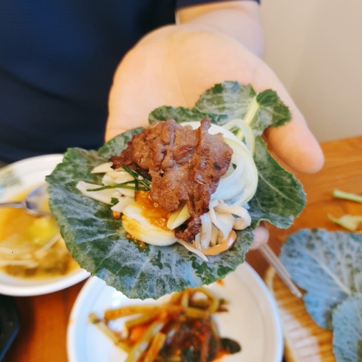 남양주 산들소리수목원맛집 직화 소불고기 쌈밥 - 풀향기식당
