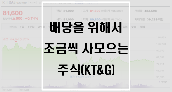  배당을 위해서 조금씩 사모으는 주식(KT&G)